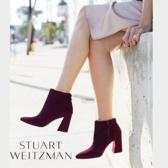 stuart weitzman trendy suede bootie